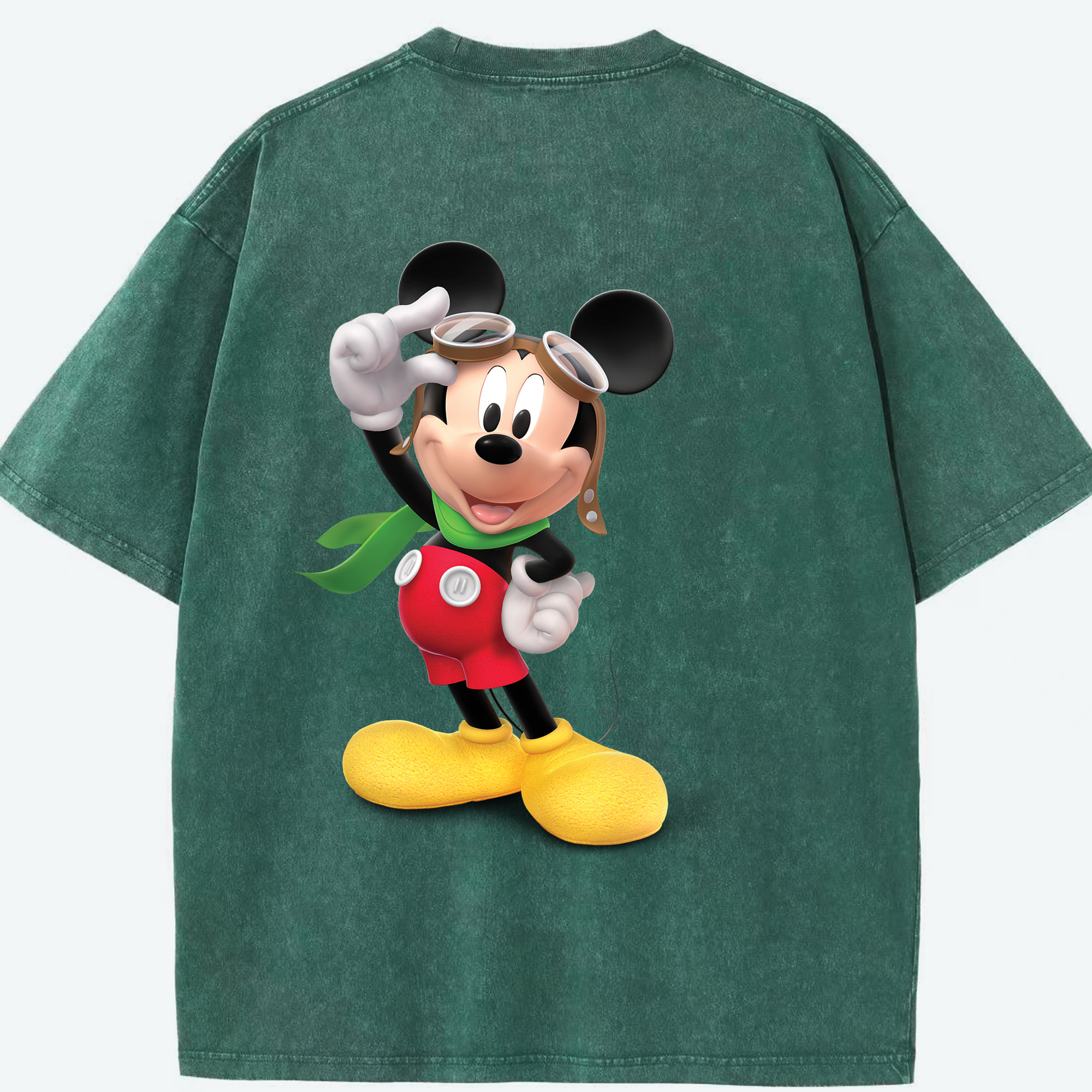 （画像用） ミッキーマウス Mickey Mouse 綿100% ヴィンテージ風 半袖Tシャツ（背面プリント）